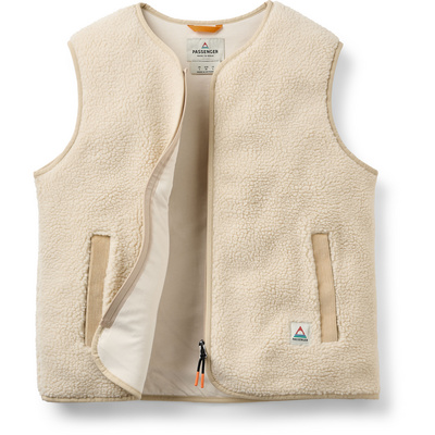Passenger Dames Tawny Collarless Deep-Pile Sherpa Bodywarmer