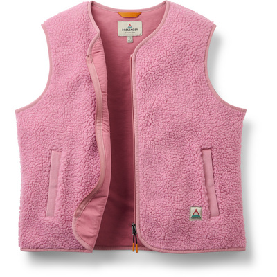 Passenger Dames Tawny Collarless Deep-Pile Sherpa Bodywarmer