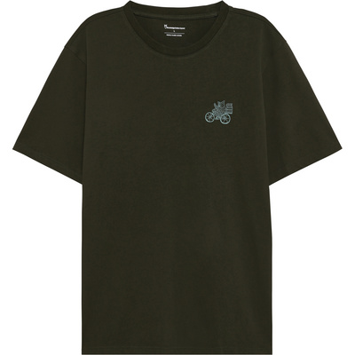 KnowledgeCotton Apparel Heren Chest Embroidery T-shirt