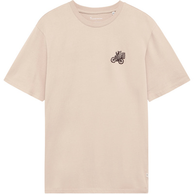 KnowledgeCotton Apparel Heren Chest Embroidery T-shirt
