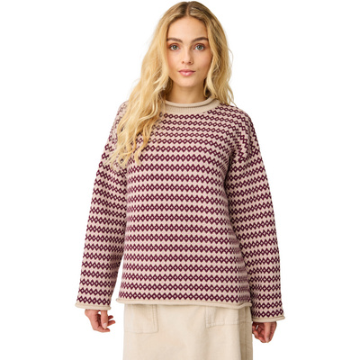 KnowledgeCotton Apparel Dames Lambswool Jacquard Roll-Edge Trui