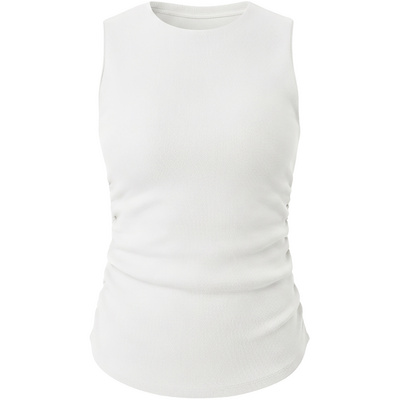 Mandala Dames Side Ruffled Rib Top