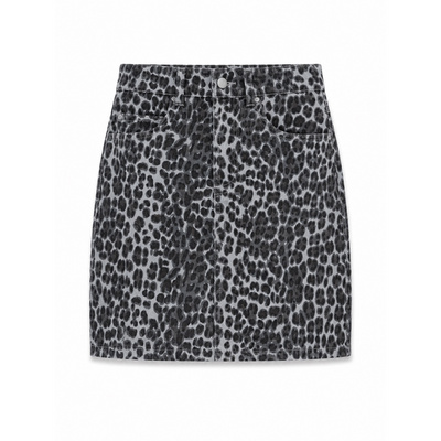 Mazine Dames Printed Mini Denim Rok