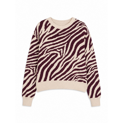 Mazine Dames Zebra Jacquard Knit Trui