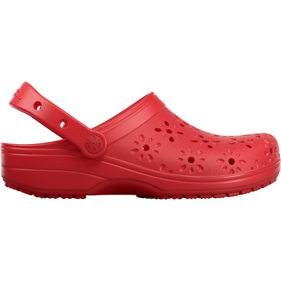 Crocs Dames Classic Floral Cut Out Sandalen (Maat 37 , Rood)