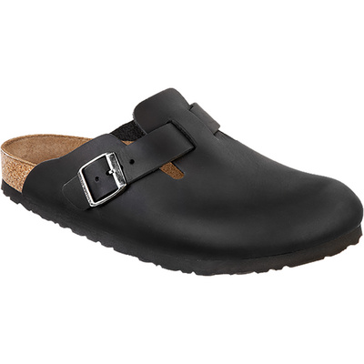 Birkenstock Dames Boston Natural Leather Oiled Sandalen (Maat 38, Zwart)