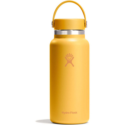 Hydro Flask 32oz Wide Mouth Flexi Cap 946ml thermoskan (Maat 0.946L, Geel)
