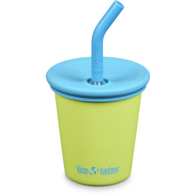 Klean Kanteen Kinderen Straw Lid Steel Cup (Maat 296ml, Paars)