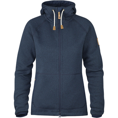 Fjällräven Dames Övik fleecehoodiejas (Maat S, Blauw)