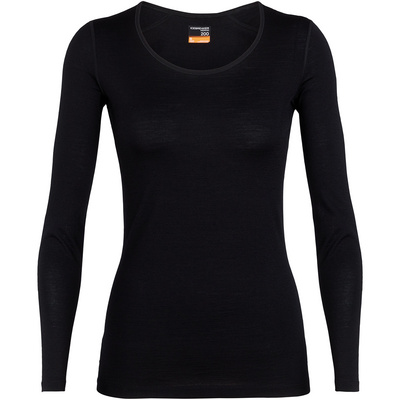 Icebreaker Dames 200 Oasis Scoop longsleeve (Maat L, Zwart)