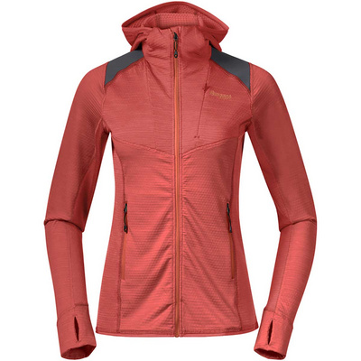 Bergans Dames Rabot Active Mid Hoodie Vest (Maat L, Rood)