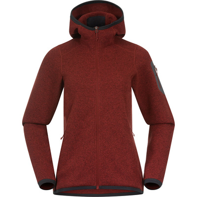 Bergans Dames Kamphaug Knitted Hoodie Vest (Maat XS, Rood)