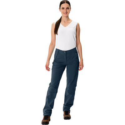 Vaude Dames Farley Stretch Capri T-Zip III Broek (Maat XL, Blauw)