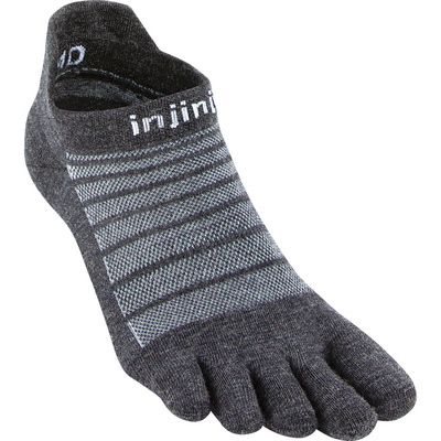 Injinji Run Lightweight No-Show Merino Sokken (Maat 44.5 , Grijs)