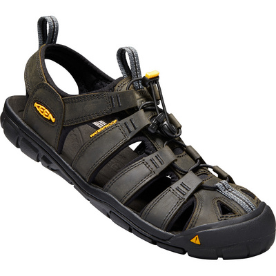 Keen Heren Clearwater CNX Leather Sandalen (Maat 44.5, Zwart)