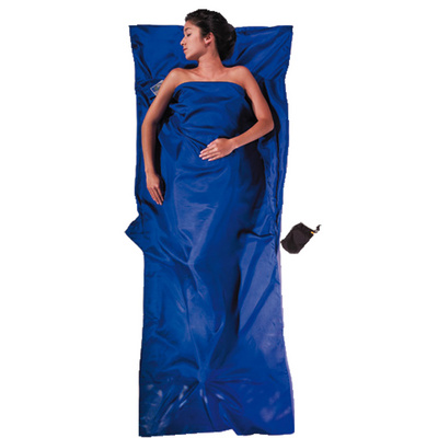 Cocoon TravelSheet Silk (Maat MAX. 210CM, Blauw)