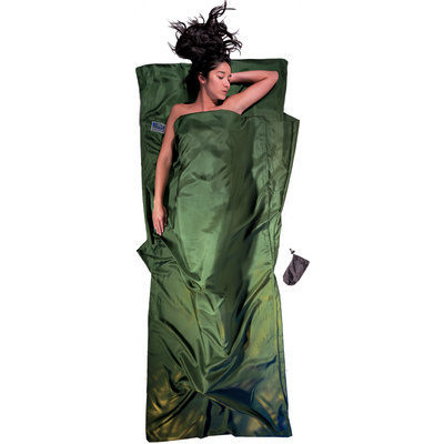 Cocoon TravelSheet Silk (Maat MAX. 210CM, Olijf)