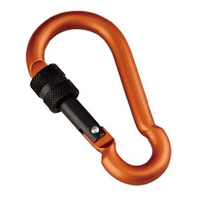 Munkees Pear-Shape Carabiner w. Screw Lock 7x70mm (Maat 7x70mm, Oranje)
