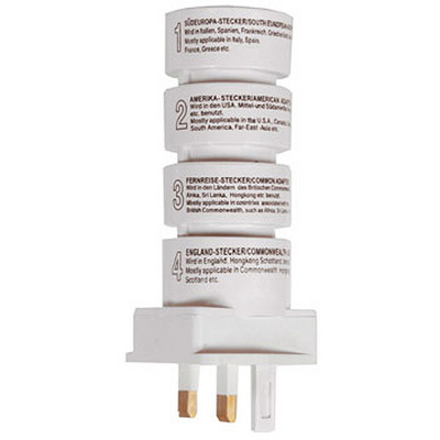basic Nature Stekkeradapter 'Welt Set' met 4 adapters (Maat One Size, Wit)