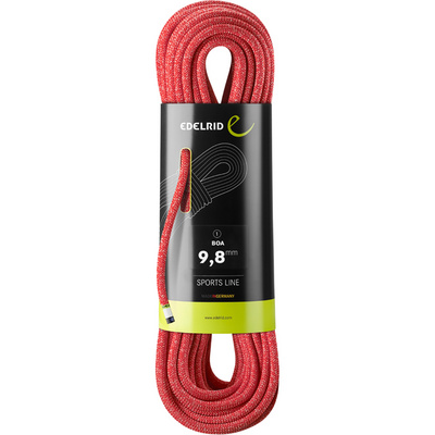 Edelrid Boa 9.8 klimtouw (Maat 50M, Rood)