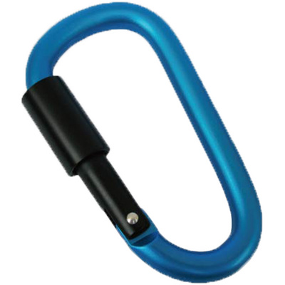 Munkees Screw-Lock Carabiner 8x80mm (Maat 8x80mm, Blauw)