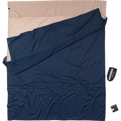 Cocoon Sac de couchage TravelSheet Egyptian Cotton Double (taille max. 210cm, Bleu)