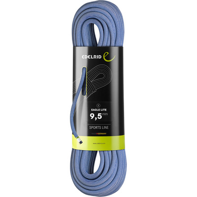 Edelrid Corde d'escalade Eagle Lite 9,5 mm (taille 80M, Bleu)