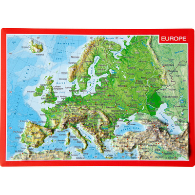 Georelief Carte postale en relief 3D Europe (taille One Size)