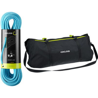 Edelrid Boa 9.8 klimtouw met touwzak (Maat 60M, Blauw)