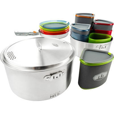 GSI Batterie de cuisine Glacier Stainless Camper (taille ONE SIZE, Multicolore)