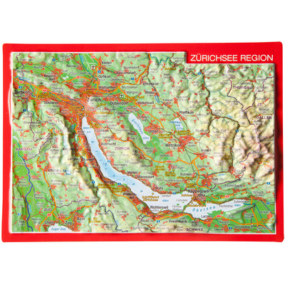 Georelief Carte postale 3D en relief région du lac de Zurich (taille One Size)
