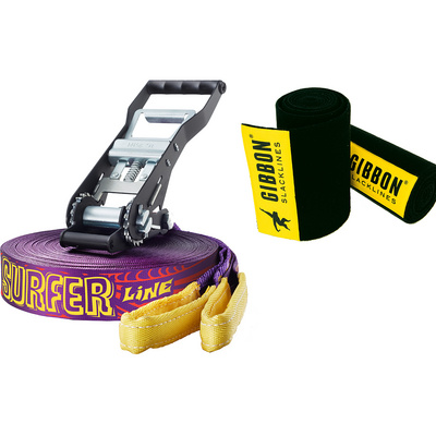 Gibbon Slacklines Surferline Treewear Slackline Set (Maat 27,5m)