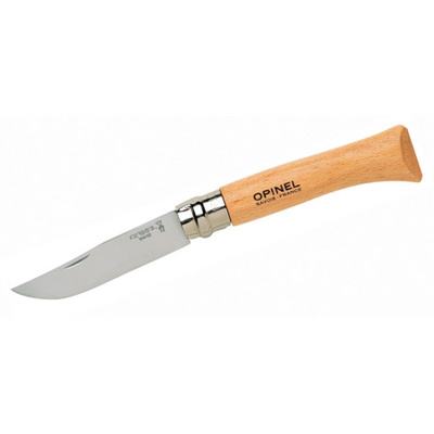 Opinel INOX Mes met lemmetblokkering (Maat No.8)