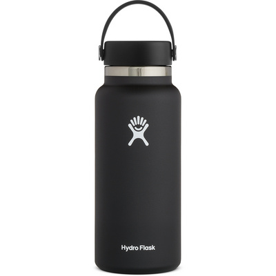 Hydro Flask 32oz Wide Mouth Flexi Cap 946ml thermoskan (Maat 0.946L, Zwart)