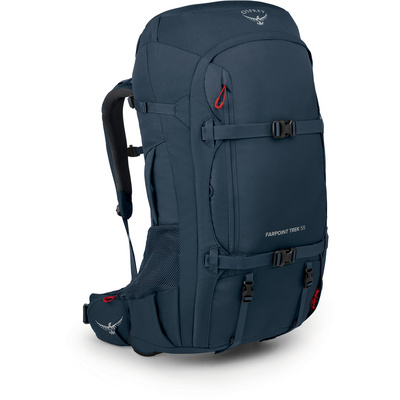 Osprey Homme Sac à dos Farpoint Trek 55 (taille 55L, Bleu)