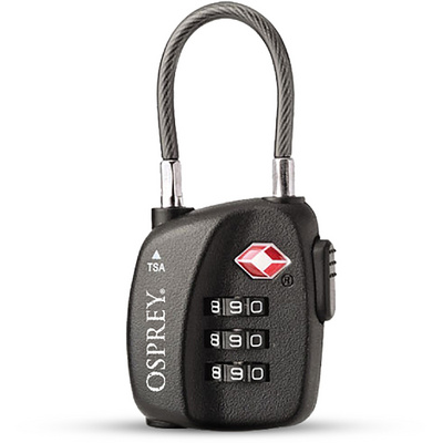Osprey TSA 3 Dial Cable Lock (Maat One Size, Zwart)
