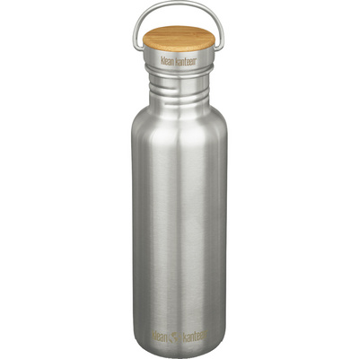 Klean Kanteen Reflect Bamboo Cap Drinkfles (Maat 800ml, Grijs)
