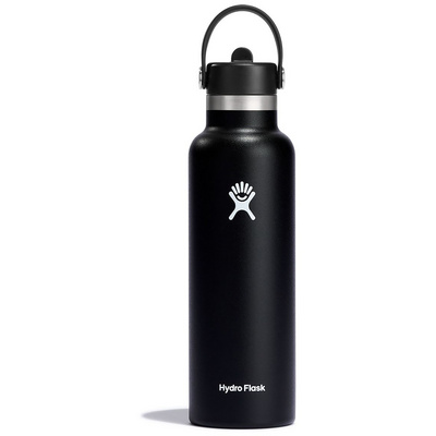 Hydro Flask 21oz Standard Flex Straw Cap Thermosfles (Maat 0.621L, Zwart)