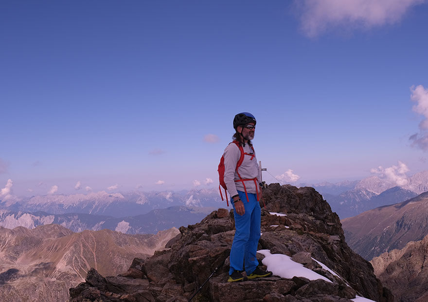 Sicher unterwegs mit dem Piuma 3.0 – hier im Hochgebirge der Stubaier Alpen in Tirol.