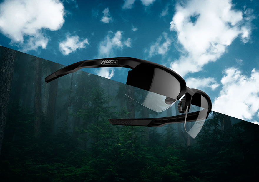 Die selbsttönende Scheibe von 100%  mit Photochromic Technologie ist eine der reaktivsten auf dem Markt.