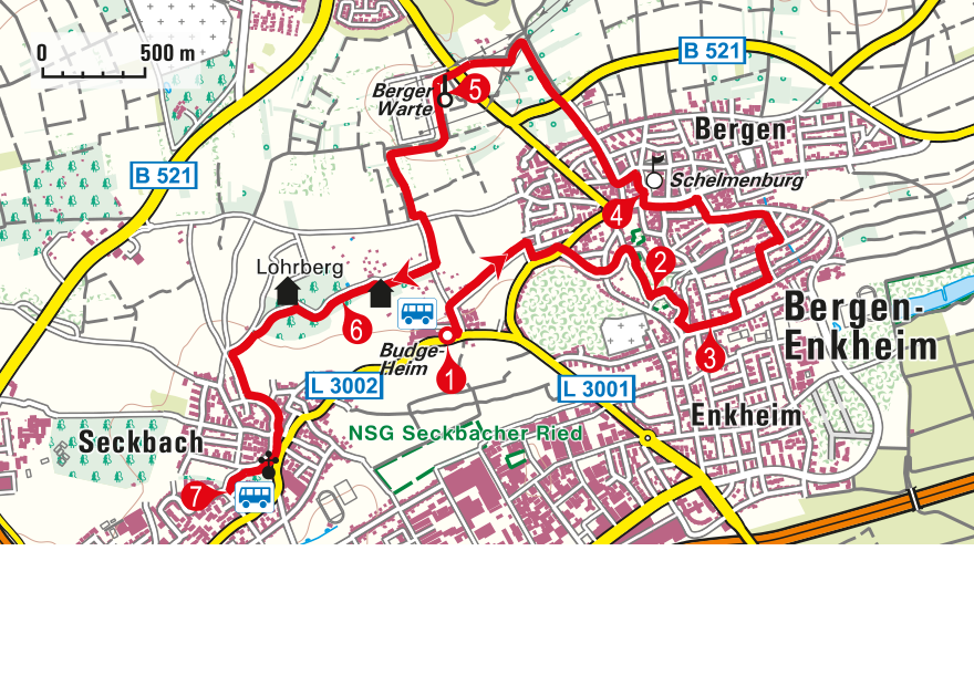 Auf einfachen Wegen entdecken wir bei dieser Wanderung Enkheim, Bergen und Seckbach.