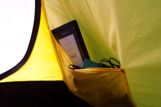 Platz für Persönliches in vier Zeltinnentaschen.