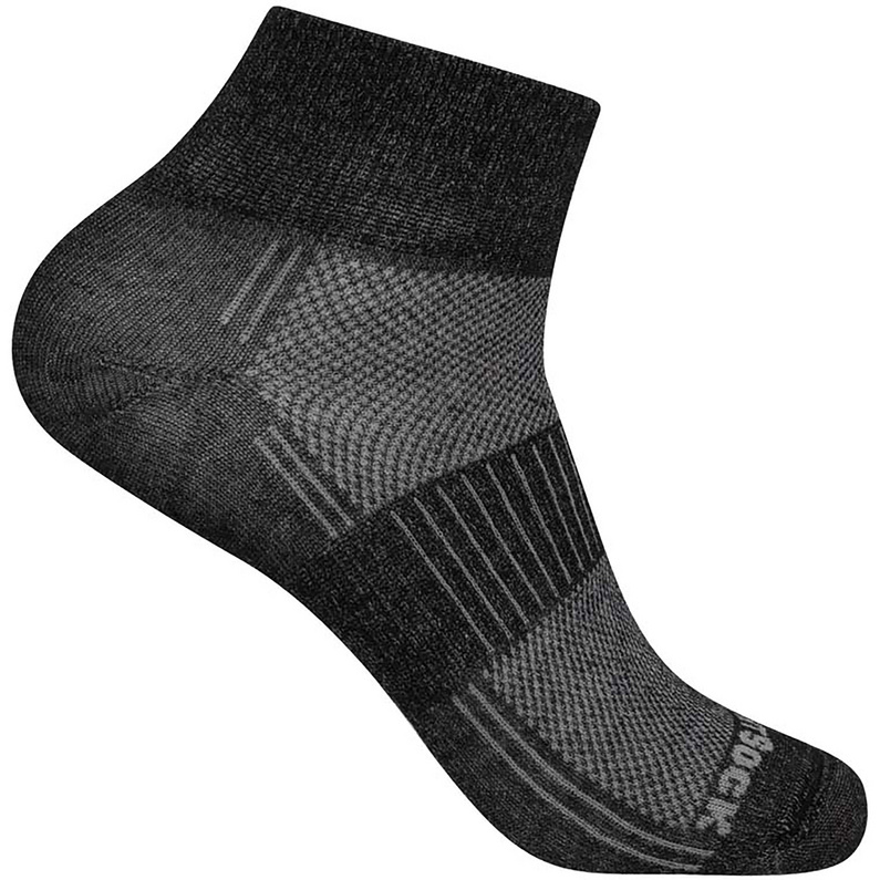 Wrightsock Calze Coolmesh II Merino Crew, Grey/Black, L (42-45