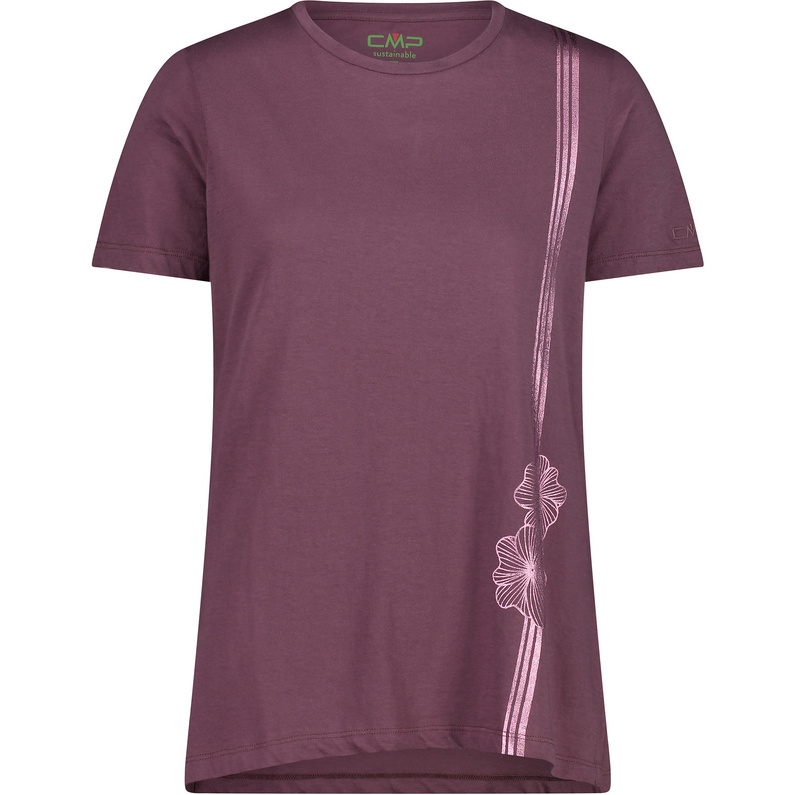Katoenen dames T-shirt ronde hals beige