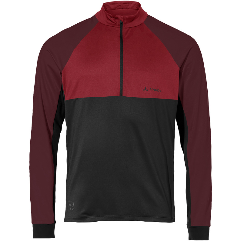 VAUDE Maglia Ciclismo Uomo Qimza Halfzip LS - Manica Lunga Elasticizzata, Traspirante, In Poliestere Riciclato, Colletto Rialzato