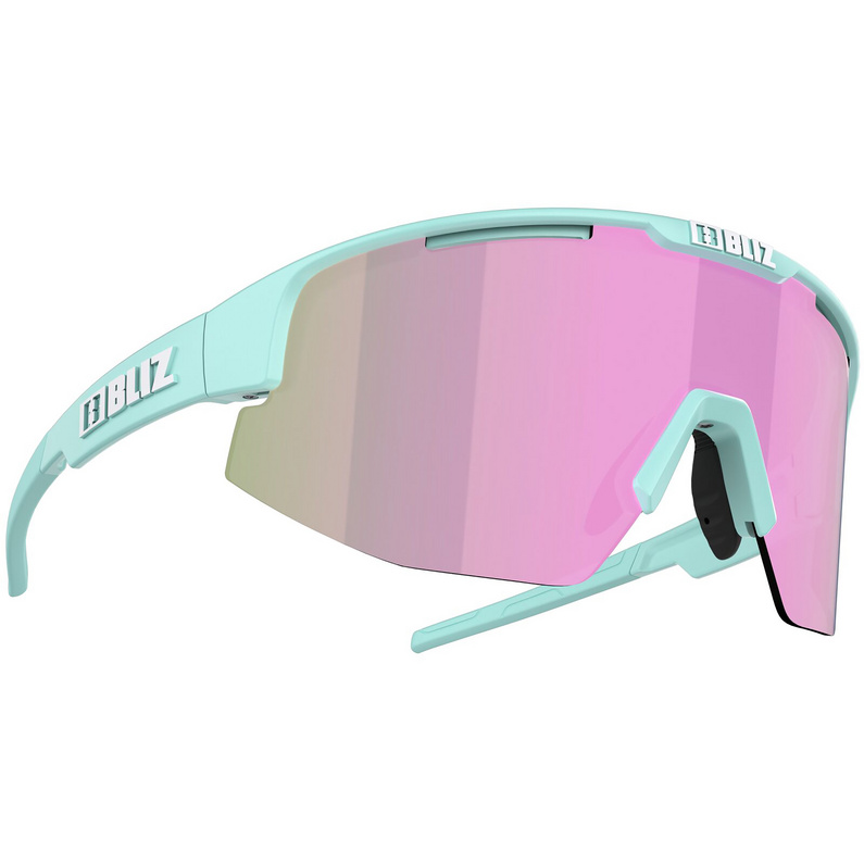 Bliz Occhiali Sportivi Matrix Small – Bianco Opaco/corallo, Lenti Specchio Blu, Per Ciclismo E Sci, Con Hydro Lens Tech - 3