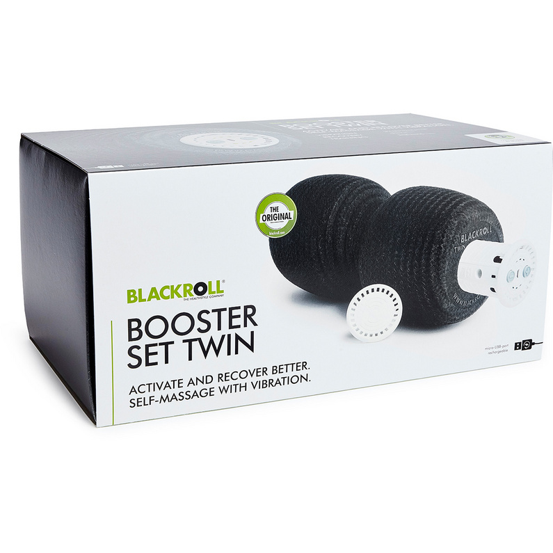 blackroll mit vibration BLACKROLL® BOOSTER, vibrierende Erweiterung für jede unserer 30 cm  Faszienrollen, Faszien-Massagegerät bringt durch Vibration die Muskeln in