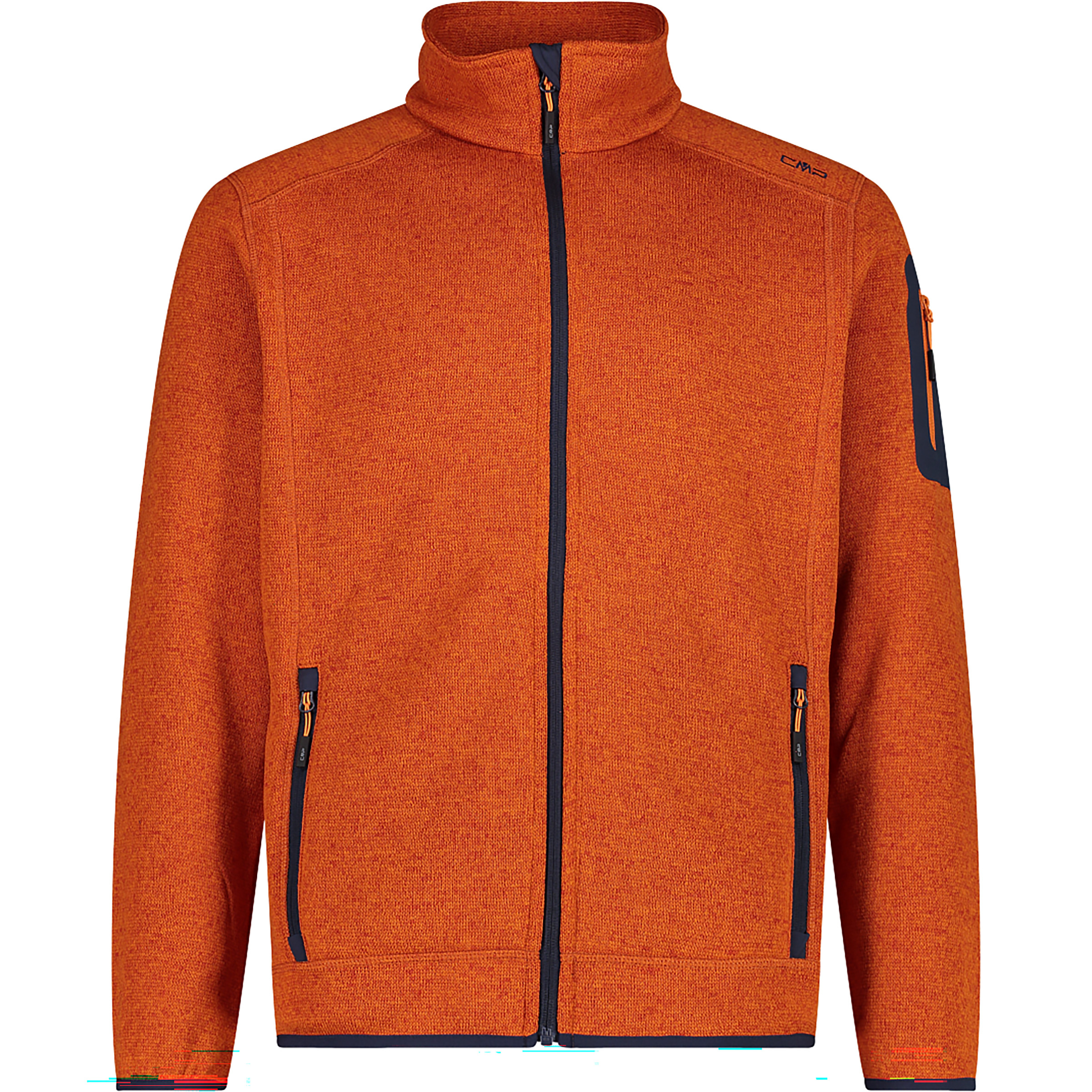 CMP Herren Fleecejacke – Highloft Melange-Fleece, Wärmend & Atmungsaktiv, Mit Reißverschlusstaschen & Elastischen Bündchen