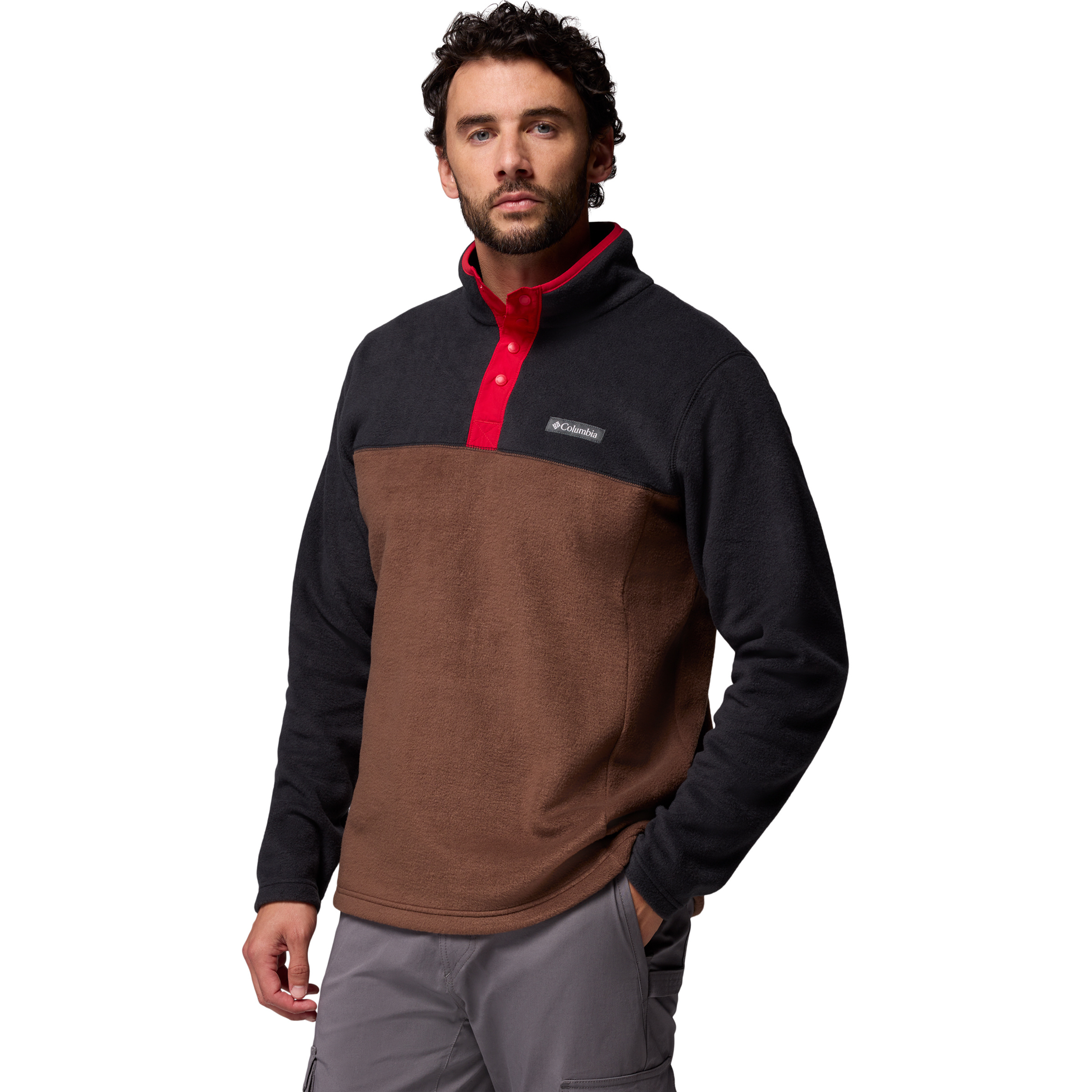 Columbia Steens Mountain Half Snap Giacca Pile, Ambra, Squalo