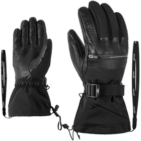 Ziener GOMIN-Z Skihandschoenen voor heren, wintersport, waterdicht, lederen binnenhand, PFC-vrij, zwart, 10